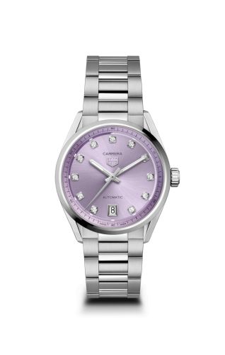 TAG Heuer Carrera Date 36 Stainless Steel / Lilac - Diamond